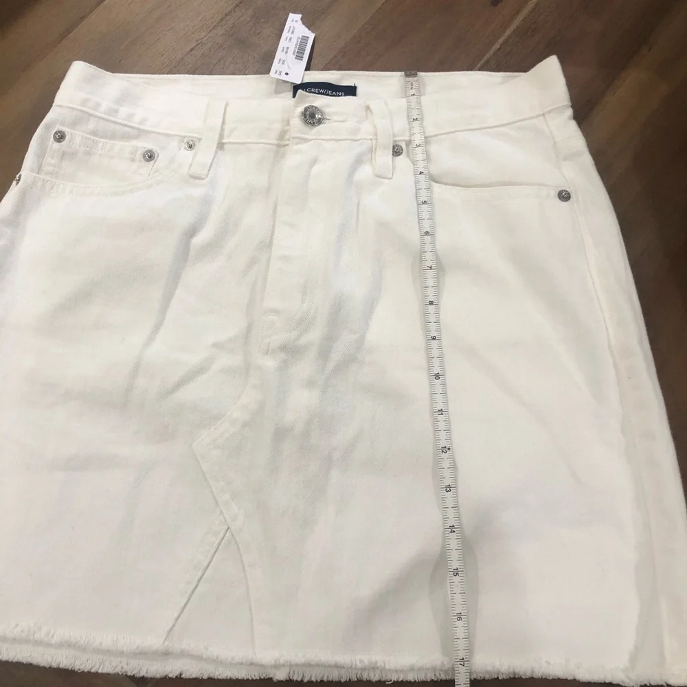 NWT J. Crew White Denim Mini Skirt 28
